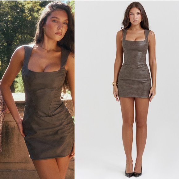 House of CB ‘Pandora’ Mocha Corset Mini Dress NWOT - Picture 1 of 7